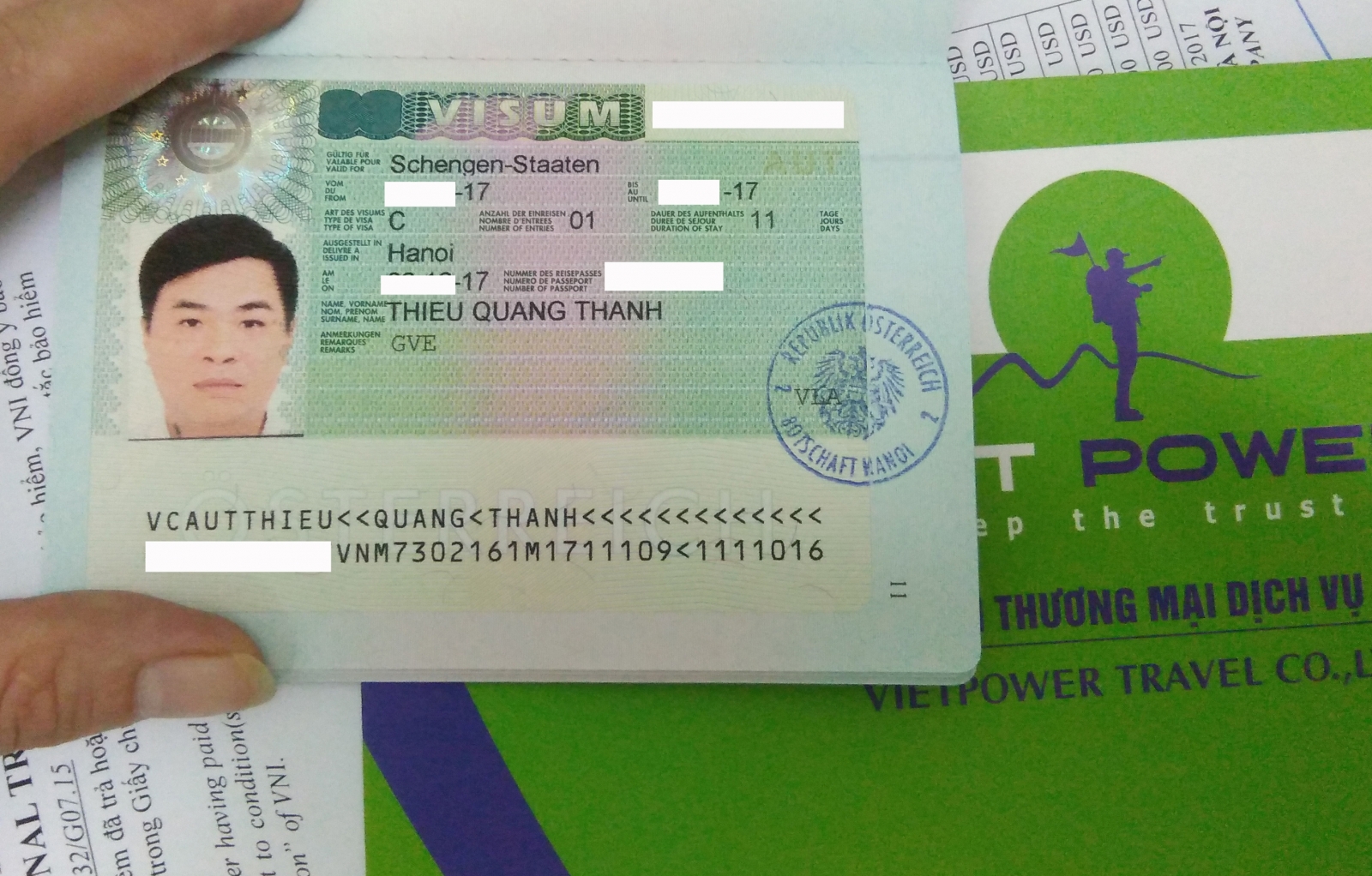 Chúc mừng visa công tác Áo